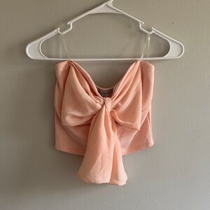 Charlotte Russe Peach Bow Crop Top B